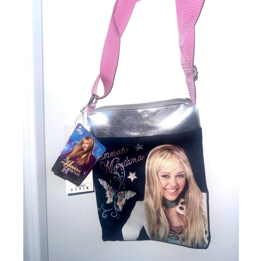 Vintage Hannah Montana Miley Cyrus Denim Pop Star Tote Bag Purse NEW WITH TAG - Picture 2 of 8
